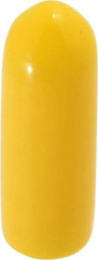 Caplugs - 1/8" ID, Stretchable Cap - 1/2" Long, Vinyl, Yellow - Caliber Tooling