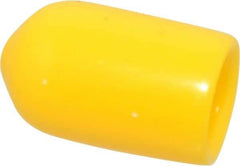 Caplugs - 1/4" ID, Stretchable Cap - 1/2" Long, Vinyl, Yellow - Caliber Tooling