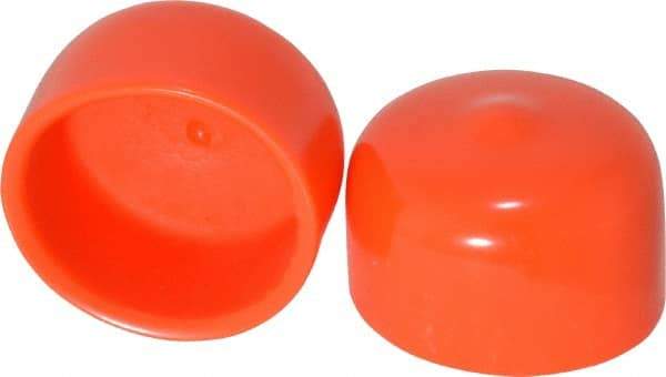 Caplugs - 7/8" ID, Stretchable Cap - 1/2" Long, Vinyl, Orange - Caliber Tooling