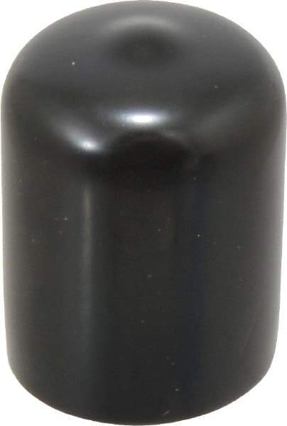 Caplugs - 3/4" ID, Stretchable Cap - 1" Long, Vinyl, Black - Caliber Tooling