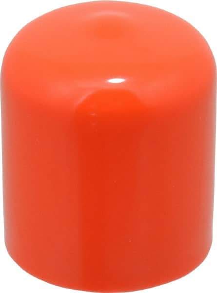 Caplugs - 7/8" ID, Stretchable Cap - 1" Long, Vinyl, Orange - Caliber Tooling