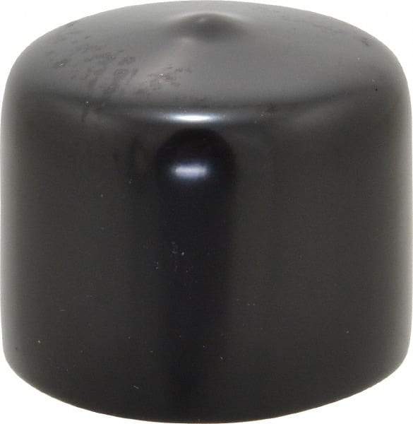 Caplugs - 1-1/4" ID, Stretchable Cap - 1" Long, Vinyl, Black - Caliber Tooling