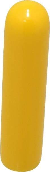 Caplugs - 1/4" ID, Stretchable Cap - 1-1/2" Long, Vinyl, Yellow - Caliber Tooling