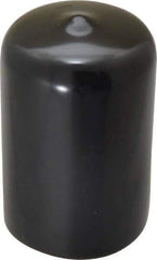 Caplugs - 1" ID, Stretchable Cap - 1-1/2" Long, Vinyl, Black - Caliber Tooling