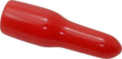 Caplugs - 1/4" ID, Pull-Tab Cap - Vinyl, Red - Caliber Tooling