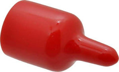 Caplugs - 5/8" ID, Pull-Tab Cap - Vinyl, Red - Caliber Tooling