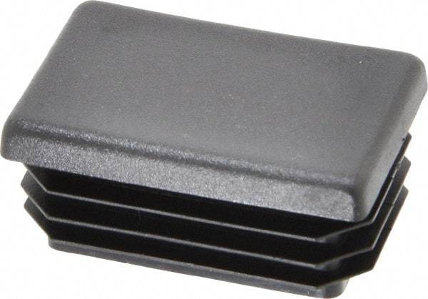 Caplugs - Rectangular Head Plug - 1 x 1-1/2" OD, 1" Long, Polyethylene, Black - Caliber Tooling