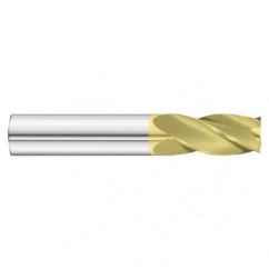 25/64 Dia. x 2-3/4 Overall Length 4-Flute Square End Solid Carbide SE End Mill-Round Shank-Center Cut-TiN - Caliber Tooling