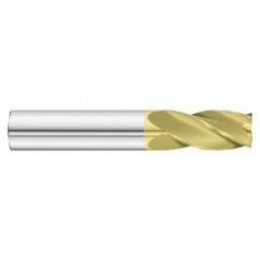 29/64 Dia. x 3 Overall Length 4-Flute Square End Solid Carbide SE End Mill-Round Shank-Center Cut-TiN - Caliber Tooling