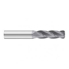 7/16 Dia. x 6 Overall Length 4-Flute .120 C/R Solid Carbide SE End Mill-Round Shank-Center Cut-TiAlN - Caliber Tooling