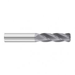 1/2 Dia. x 4 Overall Length 4-Flute .120 C/R Solid Carbide SE End Mill-Round Shank-Center Cut-TiAlN - Caliber Tooling