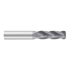 1/2 Dia. x 4 Overall Length 4-Flute .090 C/R Solid Carbide SE End Mill-Round Shank-Center Cut-TiAlN - Caliber Tooling