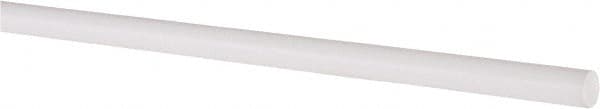 Made in USA - 4' Long, 1/4" Diam, PTFE (Virgin) Plastic Rod - White - Caliber Tooling