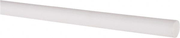 Made in USA - 3' Long, 3/8" Diam, PTFE (Virgin) Plastic Rod - White - Caliber Tooling