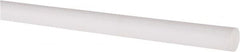 Made in USA - 4' Long, 3/8" Diam, PTFE (Virgin) Plastic Rod - White - Caliber Tooling