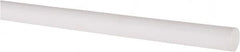 Made in USA - 5' Long, 3/8" Diam, PTFE (Virgin) Plastic Rod - White - Caliber Tooling