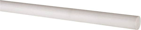 Made in USA - 6' Long, 3/8" Diam, PTFE (Virgin) Plastic Rod - White - Caliber Tooling