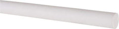 Made in USA - 3' Long, 1/2" Diam, PTFE (Virgin) Plastic Rod - White - Caliber Tooling