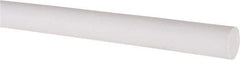 Made in USA - 4' Long, 1/2" Diam, PTFE (Virgin) Plastic Rod - White - Caliber Tooling