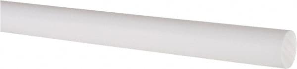 Made in USA - 2' Long, 5/8" Diam, PTFE (Virgin) Plastic Rod - White - Caliber Tooling