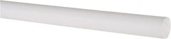 Made in USA - 3' Long, 5/8" Diam, PTFE (Virgin) Plastic Rod - White - Caliber Tooling