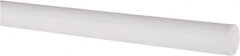 Made in USA - 4' Long, 5/8" Diam, PTFE (Virgin) Plastic Rod - White - Caliber Tooling