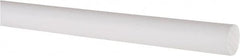 Made in USA - 5' Long, 5/8" Diam, PTFE (Virgin) Plastic Rod - White - Caliber Tooling