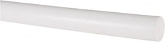 Made in USA - 2' Long, 3/4" Diam, PTFE (Virgin) Plastic Rod - White - Caliber Tooling