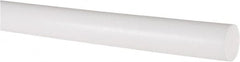 Made in USA - 4' Long, 3/4" Diam, PTFE (Virgin) Plastic Rod - White - Caliber Tooling