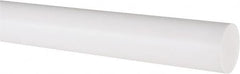 Made in USA - 2' Long, 1" Diam, PTFE (Virgin) Plastic Rod - White - Caliber Tooling