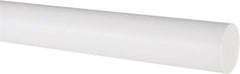 Made in USA - 4' Long, 1" Diam, PTFE (Virgin) Plastic Rod - White - Caliber Tooling