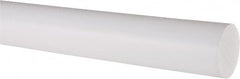 Made in USA - 2' Long, 1-1/2" Diam, PTFE (Virgin) Plastic Rod - White - Caliber Tooling