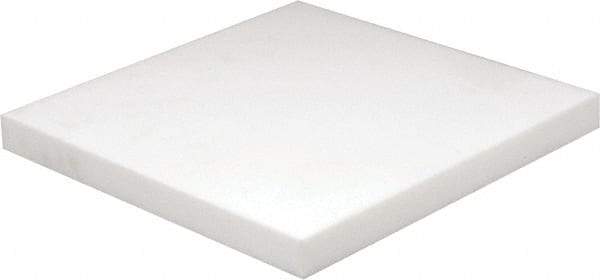 Made in USA - 1" Thick x 12" Wide x 1' Long, PTFE (Virgin) Sheet - White, +0.087/-0.043 Tolerance - Caliber Tooling