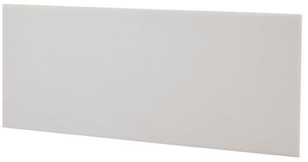 Made in USA - 2 Ft. Long x 4 Inch Wide x 1/8 Inch High, Virgin PTFE, Rectangular Plastic Bar - White, +/- 0.060 Tolerance - Caliber Tooling