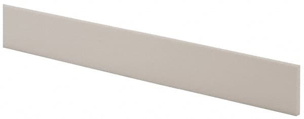 Made in USA - 4 Ft. Long x 1 Inch Wide x 3/16 Inch High, Virgin PTFE, Rectangular Plastic Bar - White, +/- 0.060 Tolerance - Caliber Tooling