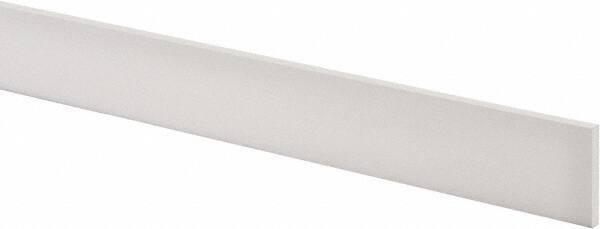 Made in USA - 1 Ft. Long x 1-1/2 Inch Wide x 3/16 Inch High, Virgin PTFE, Rectangular Plastic Bar - White, +/- 0.060 Tolerance - Caliber Tooling