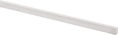 Made in USA - 3 Ft. Long x 1/2 Inch Wide x 1/4 Inch High, Virgin PTFE, Rectangular Plastic Bar - White, +/- 0.060 Tolerance - Caliber Tooling