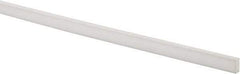 Made in USA - 4 Ft. Long x 1/2 Inch Wide x 1/4 Inch High, Virgin PTFE, Rectangular Plastic Bar - White, +/- 0.060 Tolerance - Caliber Tooling