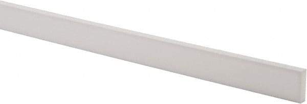 Made in USA - 3 Ft. Long x 1 Inch Wide x 1/4 Inch High, Virgin PTFE, Rectangular Plastic Bar - White, +/- 0.060 Tolerance - Caliber Tooling