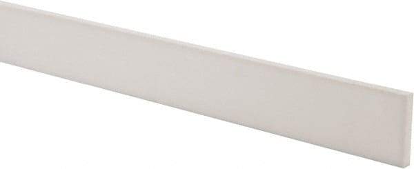 Made in USA - 2 Ft. Long x 1-1/2 Inch Wide x 1/4 Inch High, Virgin PTFE, Rectangular Plastic Bar - White, +/- 0.060 Tolerance - Caliber Tooling