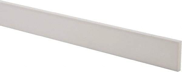 Made in USA - 3 Ft. Long x 1-1/2 Inch Wide x 1/4 Inch High, Virgin PTFE, Rectangular Plastic Bar - White, +/- 0.060 Tolerance - Caliber Tooling