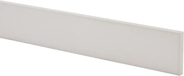 Made in USA - 1 Ft. Long x 2 Inch Wide x 1/4 Inch High, Virgin PTFE, Rectangular Plastic Bar - White, +/- 0.060 Tolerance - Caliber Tooling