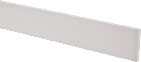 Made in USA - 3 Ft. Long x 2 Inch Wide x 1/4 Inch High, Virgin PTFE, Rectangular Plastic Bar - White, +/- 0.060 Tolerance - Caliber Tooling