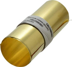 Made in USA - 5 Ft. Long x 6 Inch Wide x 0.0015 Inch Thick, Roll Shim Stock - Brass - Caliber Tooling