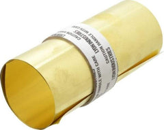 Made in USA - 5 Ft. Long x 6 Inch Wide x 0.002 Inch Thick, Roll Shim Stock - Brass - Caliber Tooling