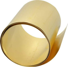 Made in USA - 5 Ft. Long x 6 Inch Wide x 0.01 Inch Thick, Roll Shim Stock - Brass - Caliber Tooling