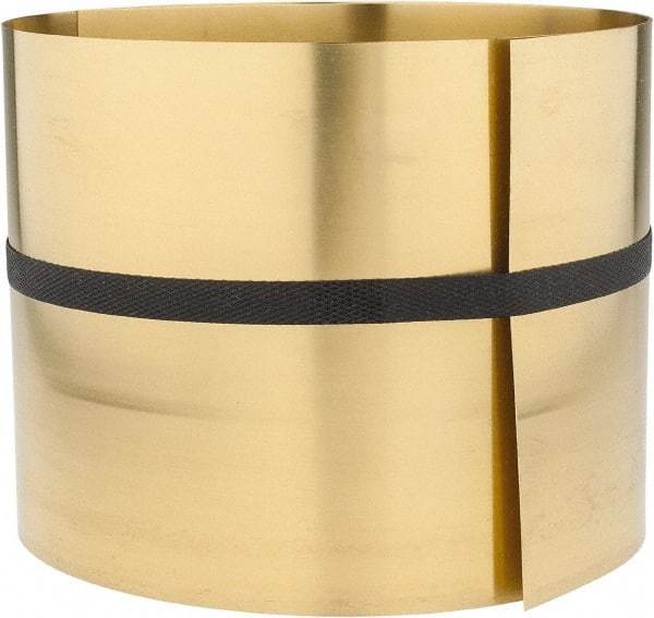 Made in USA - 5 Ft. Long x 6 Inch Wide x 0.012 Inch Thick, Roll Shim Stock - Brass - Caliber Tooling