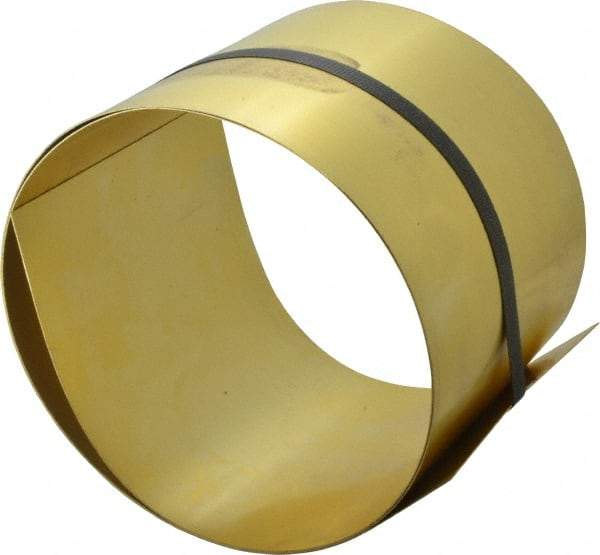 Made in USA - 5 Ft. Long x 6 Inch Wide x 0.025 Inch Thick, Roll Shim Stock - Brass - Caliber Tooling