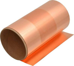 Made in USA - 100 Inch Long x 6 Inch Wide x 0.002 Inch Thick, Roll Shim Stock - Copper - Caliber Tooling