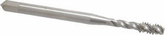 Balax - #6-32 UNC 3 Flute Modified Bottoming Spiral Flute Tap - Powdered Metal, Bright Finish, 2" OAL, Right Hand Flute, Right Hand Thread, Oversize, H7, Series BX200 - Caliber Tooling